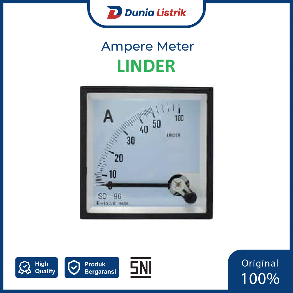 Ampere Meter Via CT 30-500A LP 72/96 | Alat Ukur Arus Listrik Panel - Linder