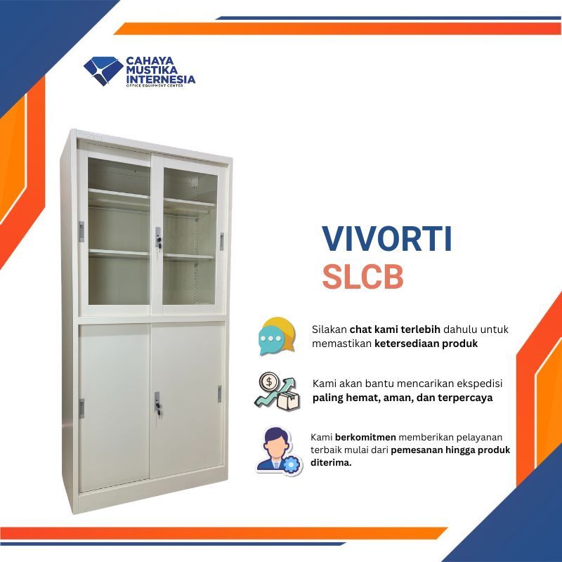 Lemari Arsip Kantor/Lemari Arsip Besi Plat/Lemari Arsip Geser Vivorti VT-SLCB