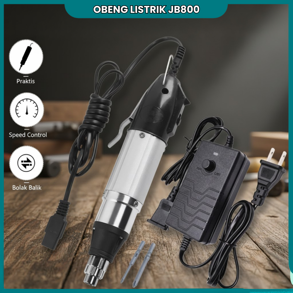 Obeng Listrik Screwdriver Elektrik JB800 Lengkap mata Obeng Plus Dengan Adaptor