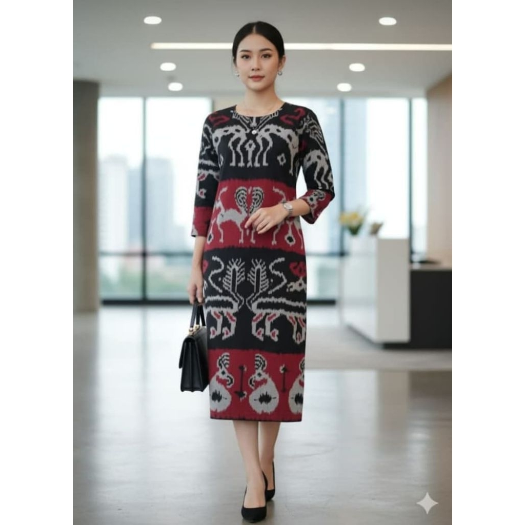 Dress sumba dress tenun jepara baju tenun jepara baju ethnik dress wanita tenun blangket jepara  DTB