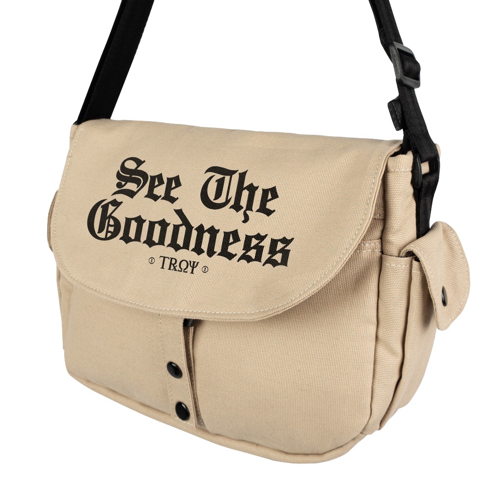 Troy Company Sling Bag Messenger Bag Goodness - Tas Selempang Beige SBD 3497