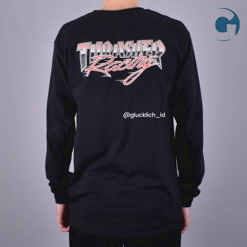 Thrasher, Racing Black Long Sleeve Tee