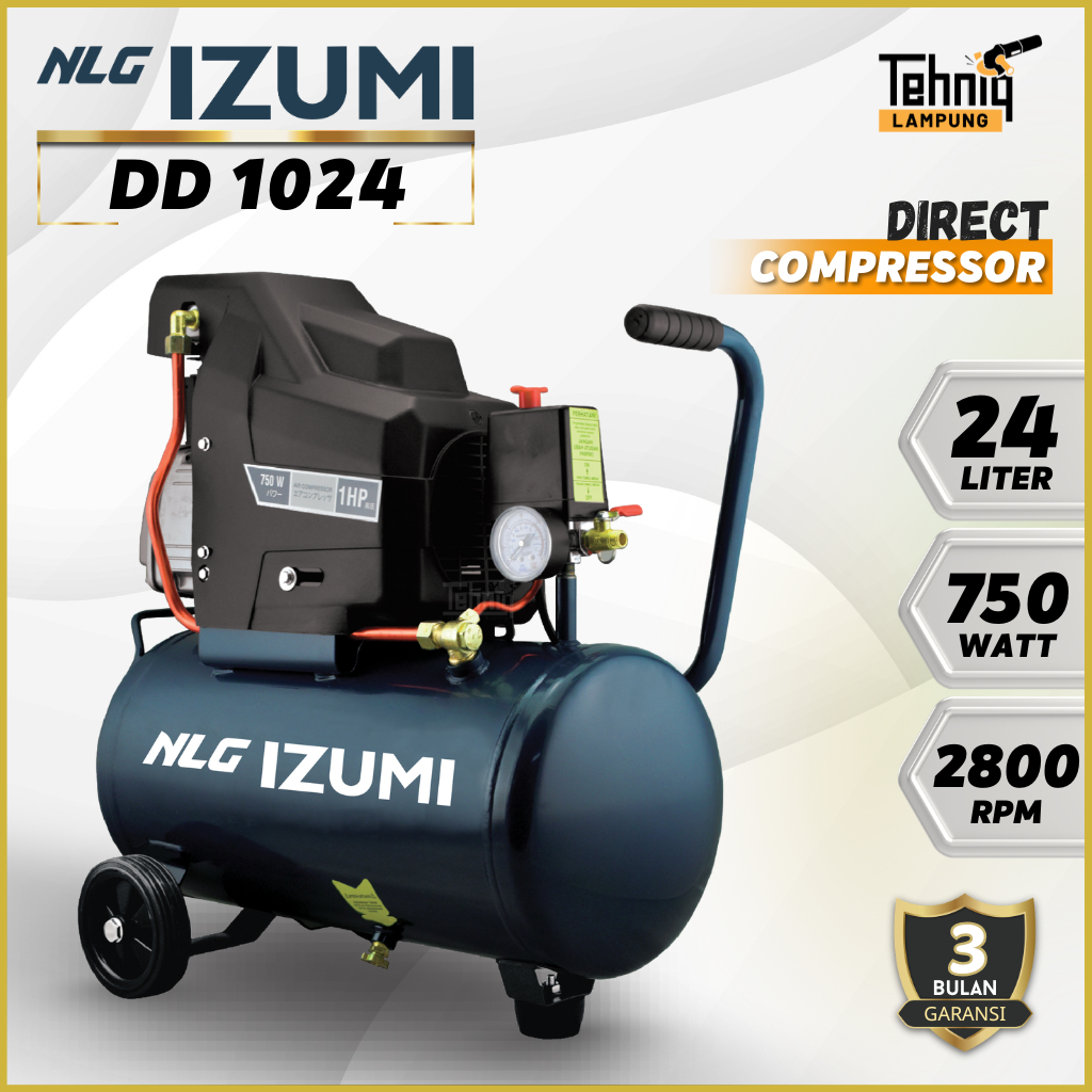 Izumi DD-1024 Direct Compressor Oli Portable | Kompresor Angin Listrik NLG DD-1024 Kompresor Oli | I
