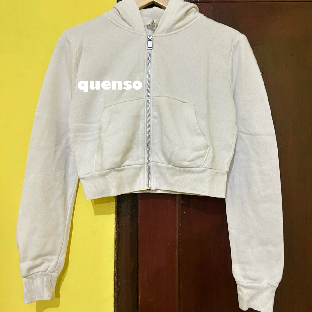 h&m zipper crop hoodie