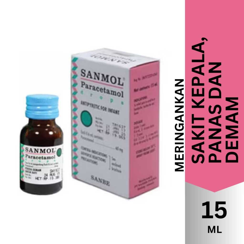 SANMOL DROPS - Meredakkan Demam untuk Bayi (15 ml) - VITAMIN PROMO