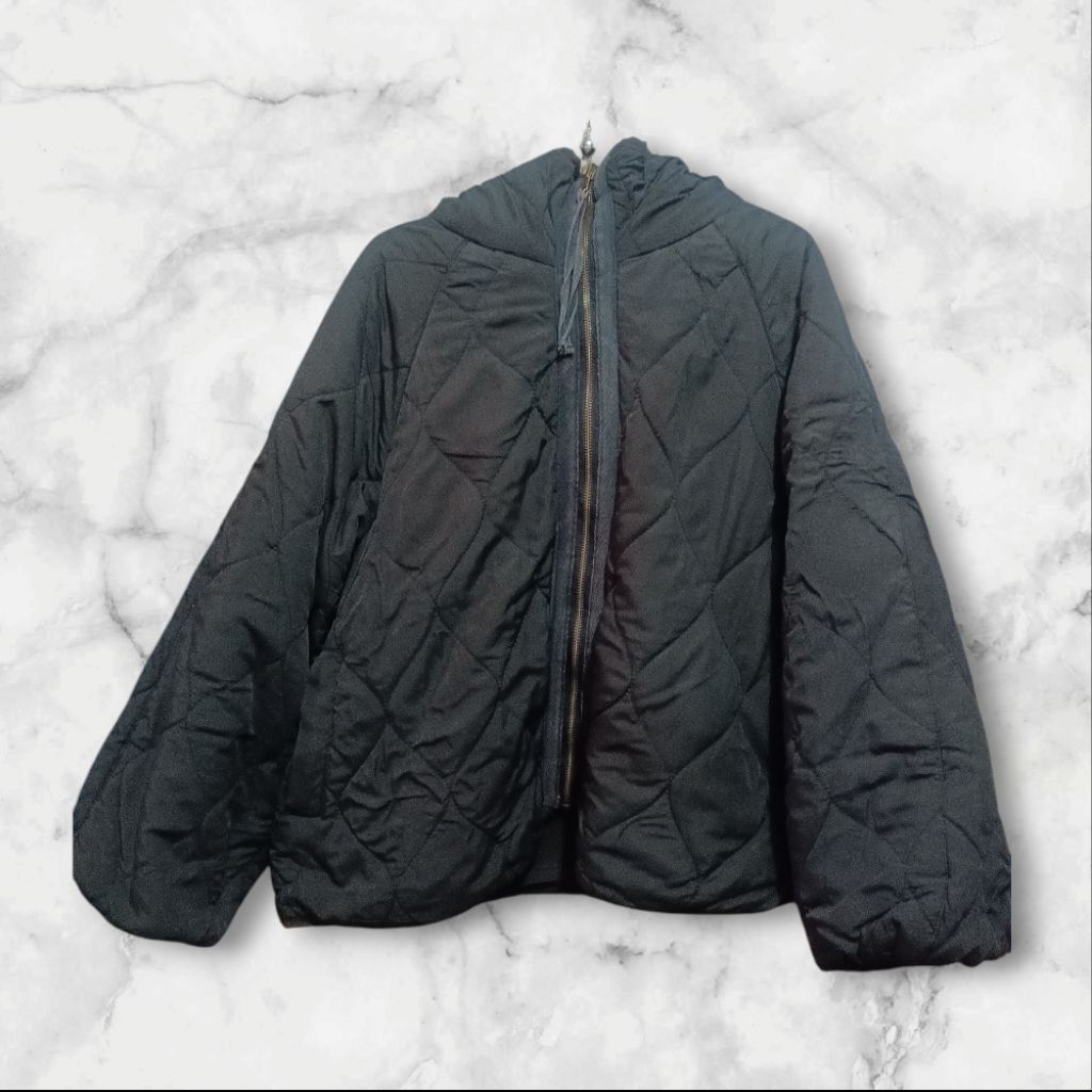 Preloved Jaket Puffer Sherpa Tebal Reversible (BolBal)