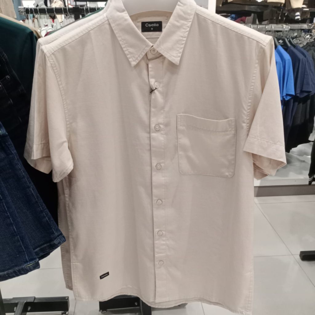 OSELLA KEMEJA POLOS PRIA CASUAL LENGAN PENDEK ORIGINAL