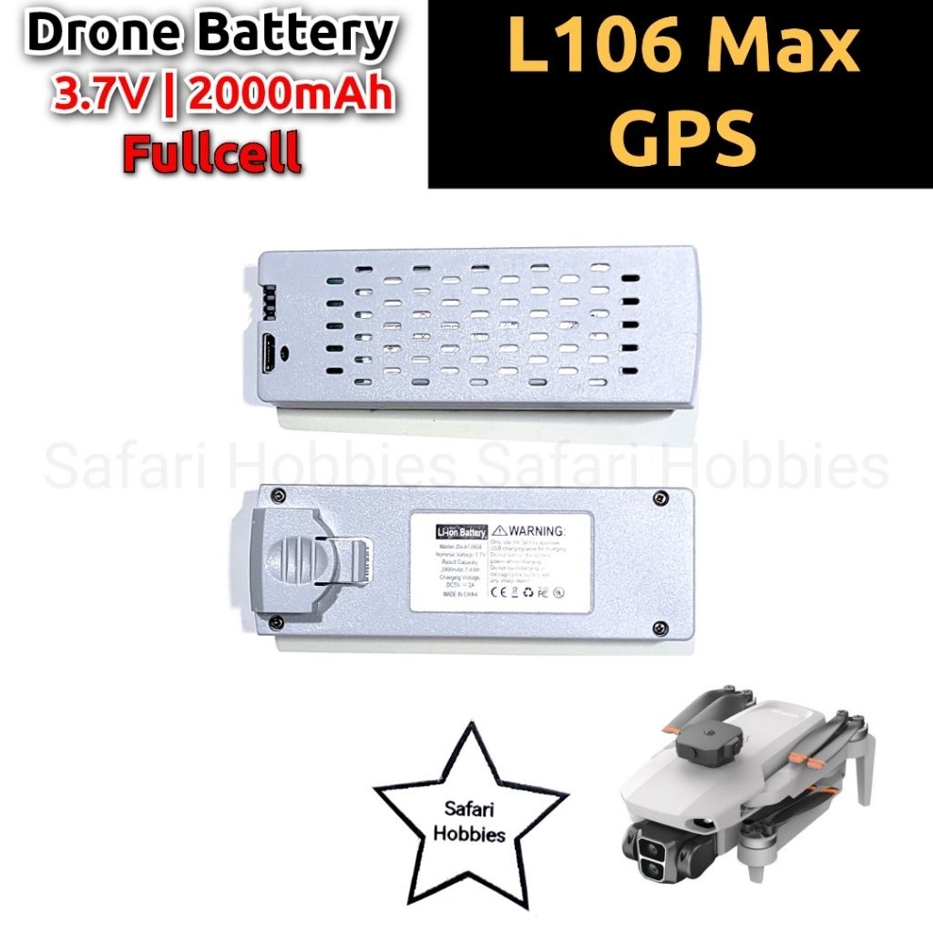 Baterai Drone L106 Max GPS Li-ion 2000mAh 3.7V 7.4Wh