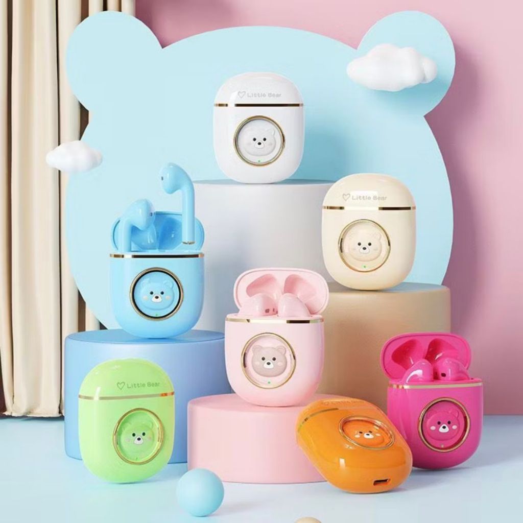 [Hoki] New Earphone Limited Edition Headset X88PRO Little Bear X88 Bass Earbuds