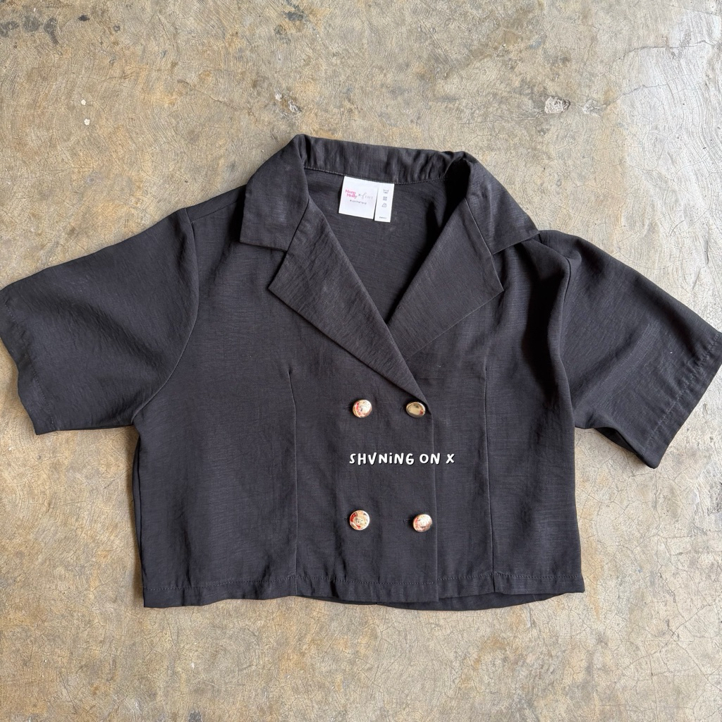 [READY] Fayt x Monomolly Black Top Blouse Size S