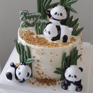 TopCake Topper Cake Panda Menggemaskan Isi 4 / Dekorasi Kue Tema Panda