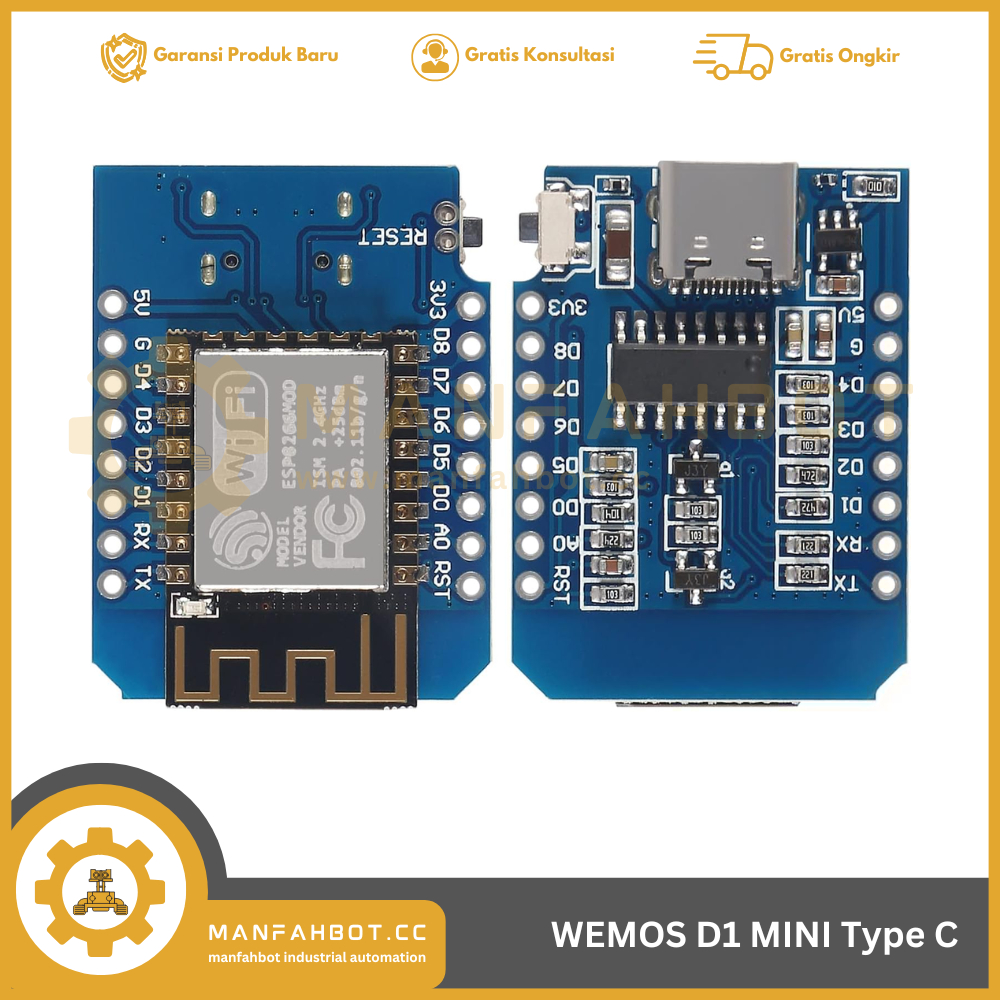 WEMOS D1 Mini Type C ESP8266 WiFi Board Arduino Compatible