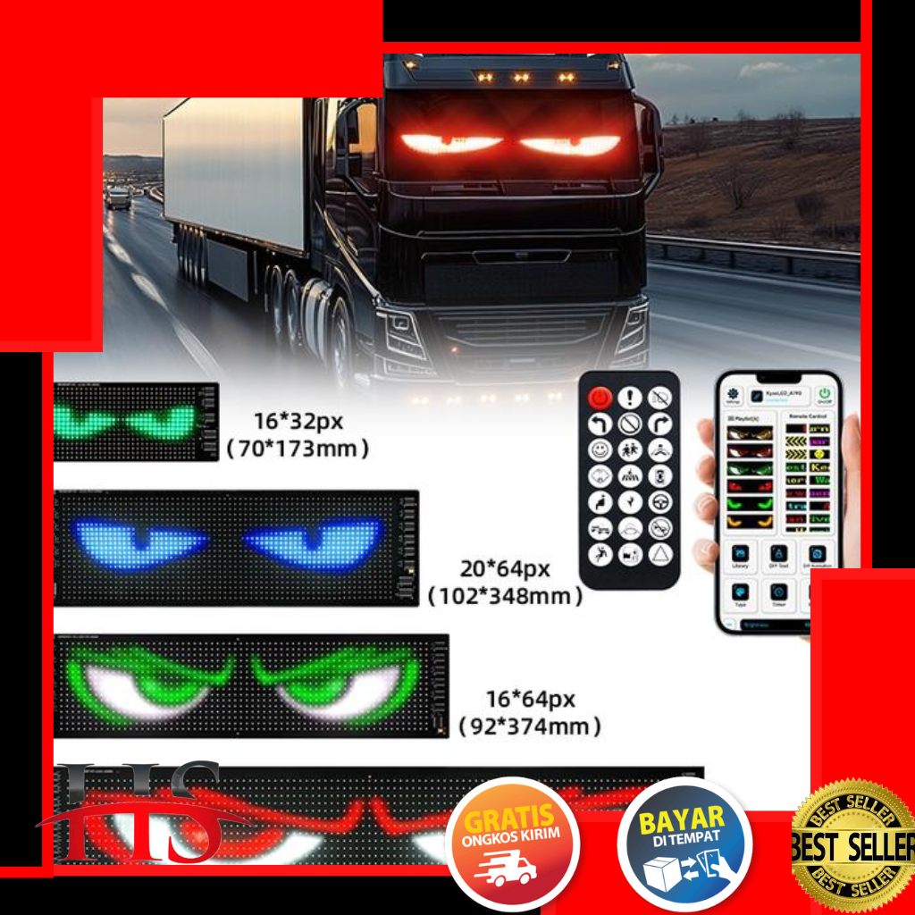 LED Flexible Portable Screen Matrix Running Text Animasi Mata Panel USB Fleksibel Ultra tipis Papan