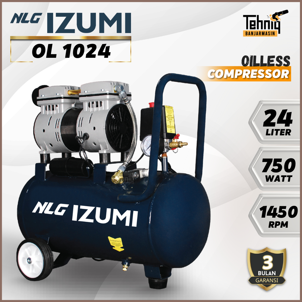 IZUMI OILLESS AIR COMPRESSOR OL 10-24, 1HP, 24L