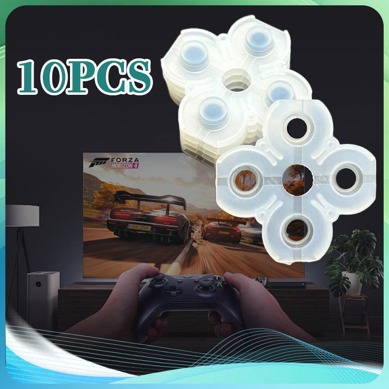 10pcs Karet Tombol Silang dan Tombol Arah PS4 Set Perbaiki Tombol Controller PS4 yang Rusak