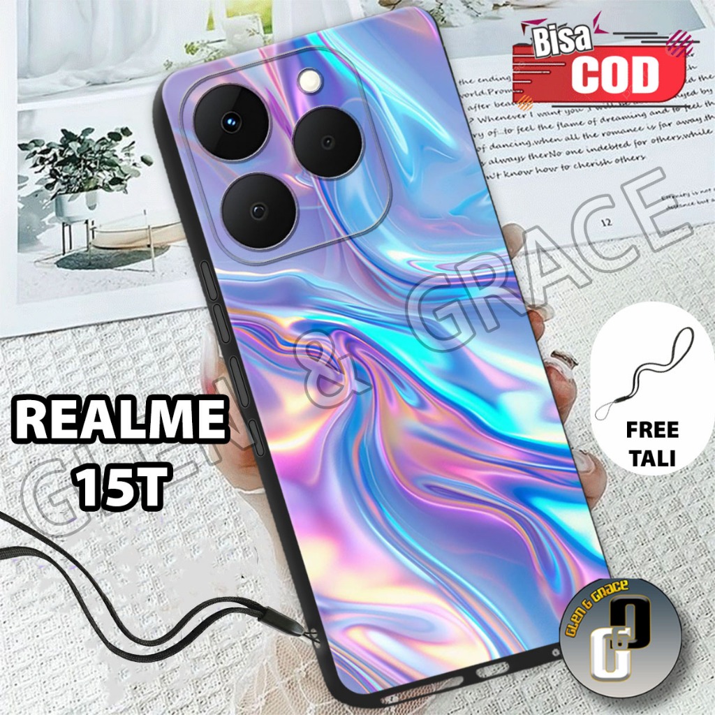 G22 - Softcase procamera realme 15t terbaru - case full karet pelindung camera - motif pastel - Soft