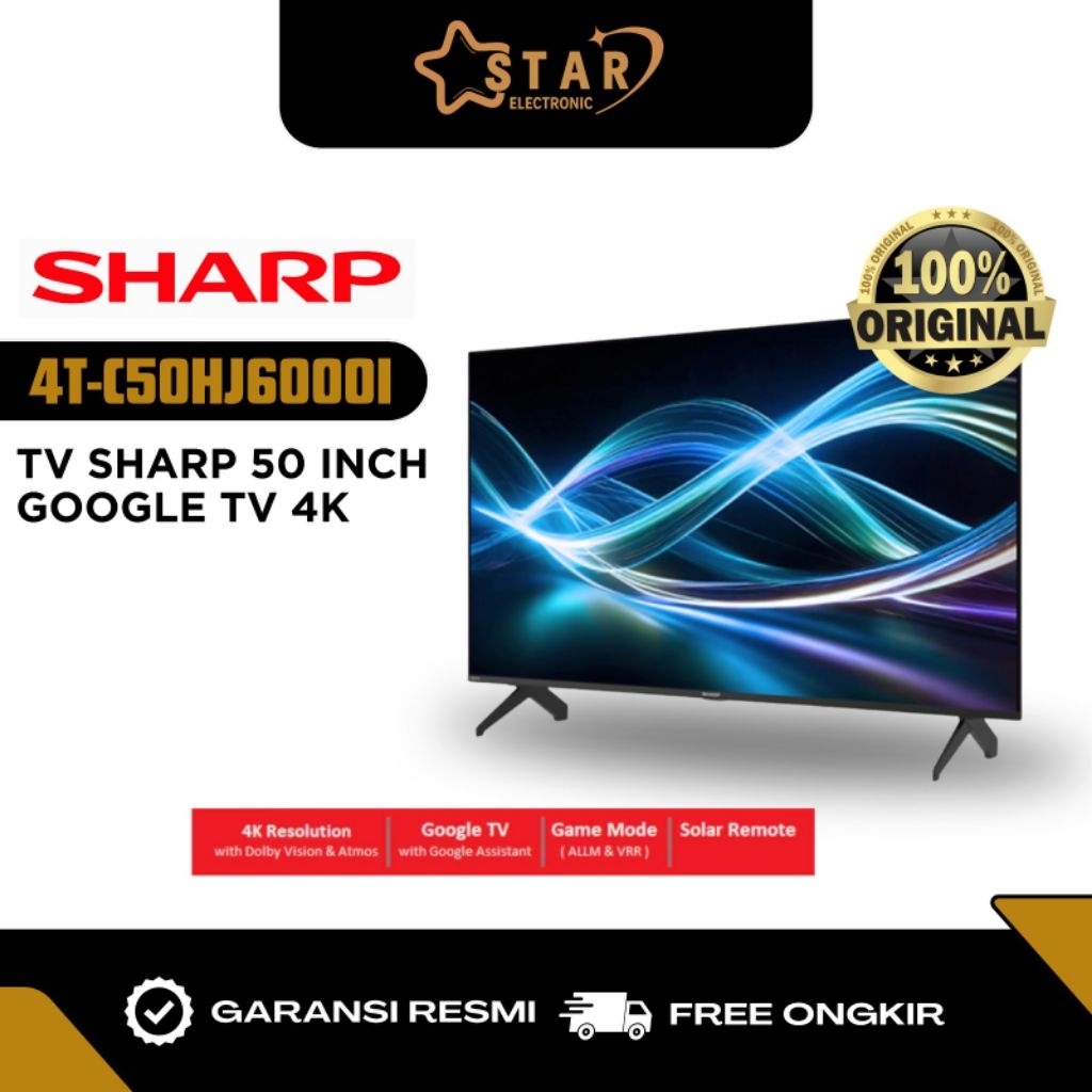 TV LED SHARP 50 INCH GOOGLE TV 4K 4T-C50HJ6000I