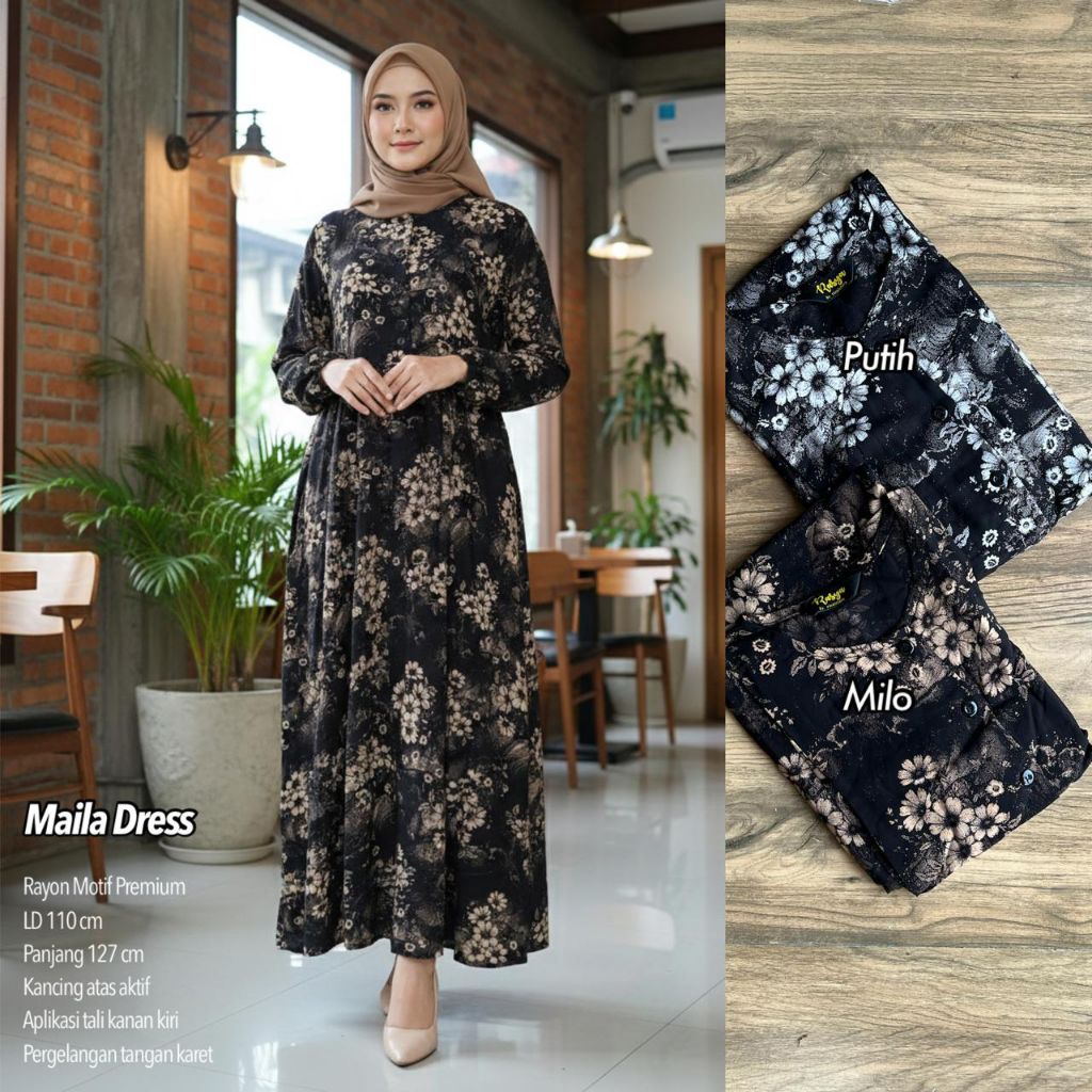 JF FASHION - MAILA DRESS RAYON MOTIF