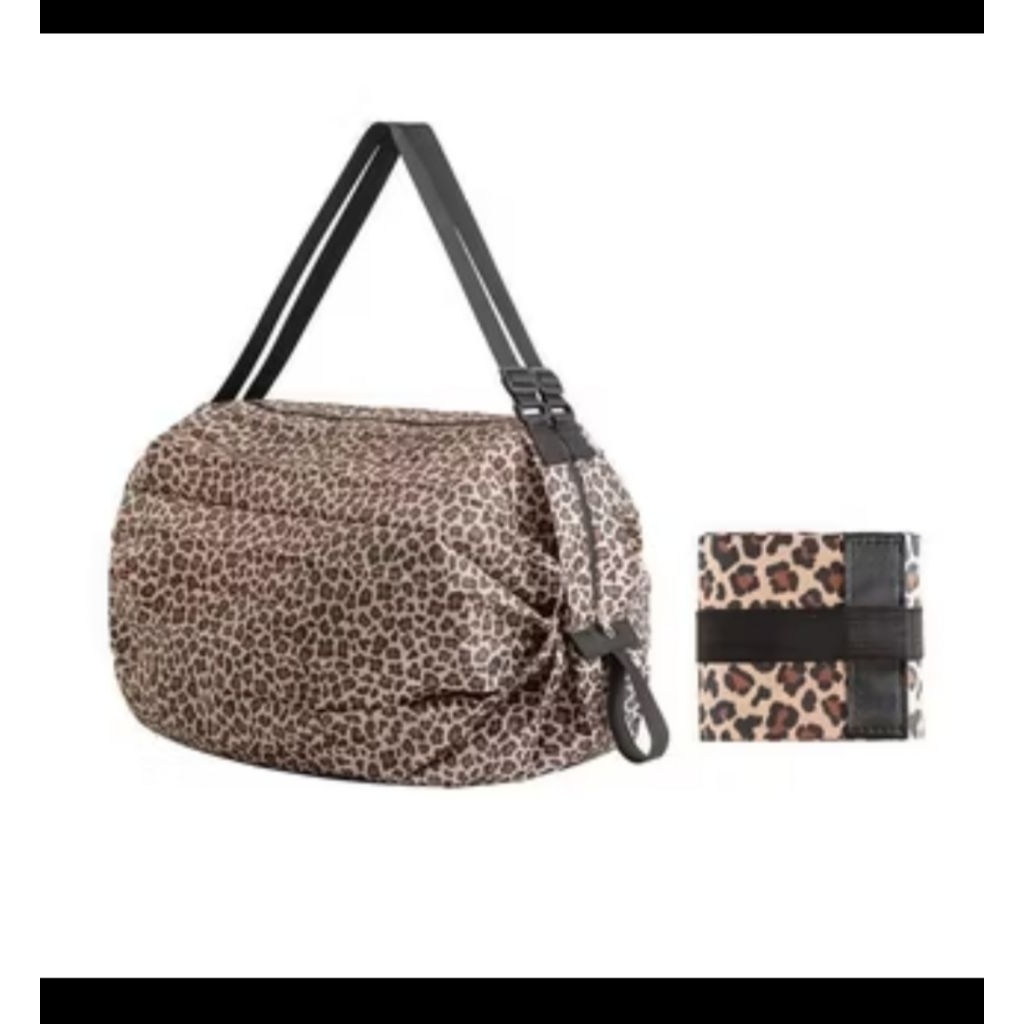 Tote bag macan tutul tas belanja lipat motif macan tutul shopping bag motif macan