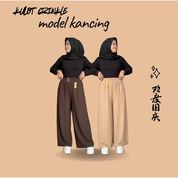 KULOT CRINKLE MODEL KANCING 2 CELANA KULOT CRINKLE AIRFLOOW