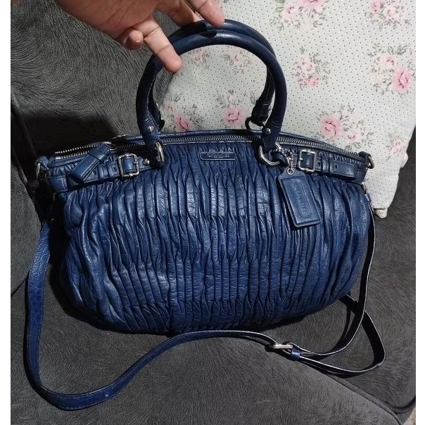 tas shoulder C0ach madison leather navy  vintage