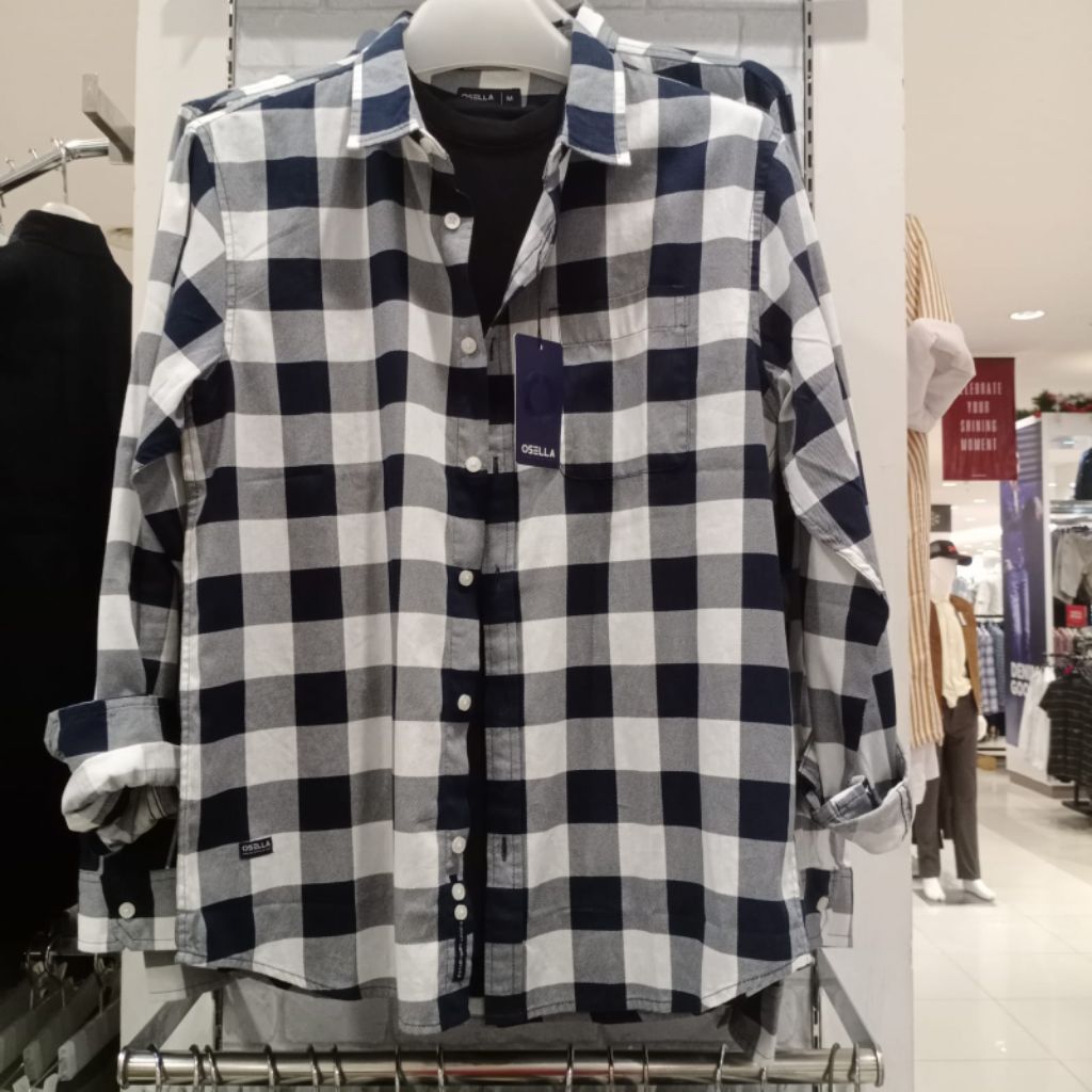 OSELLA KEMEJA LENGAN PANJANG KOTAK PRIA ORIGINAL