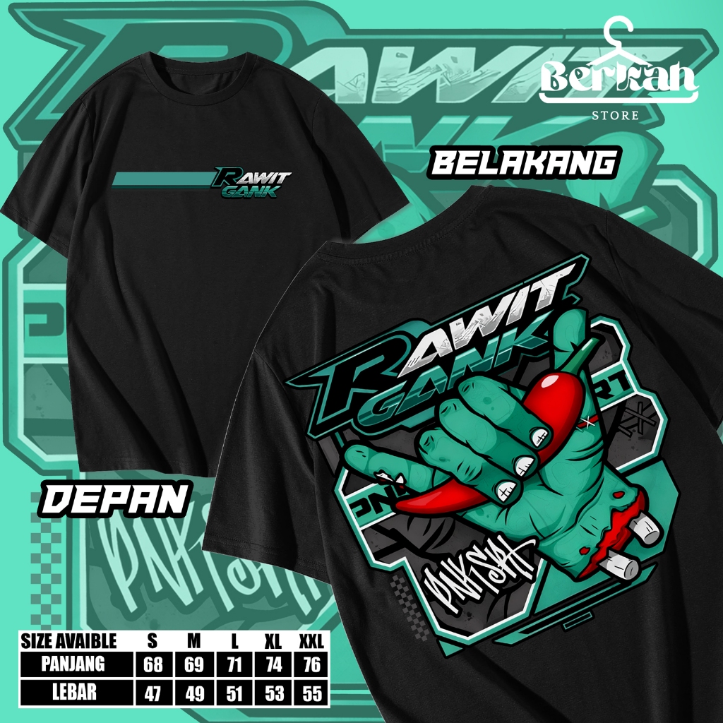 Kaos Distro Rawit Gank Unisex - Baju Cabai Racing - Kaos Cabai Rawit - Kaos Petani Muda