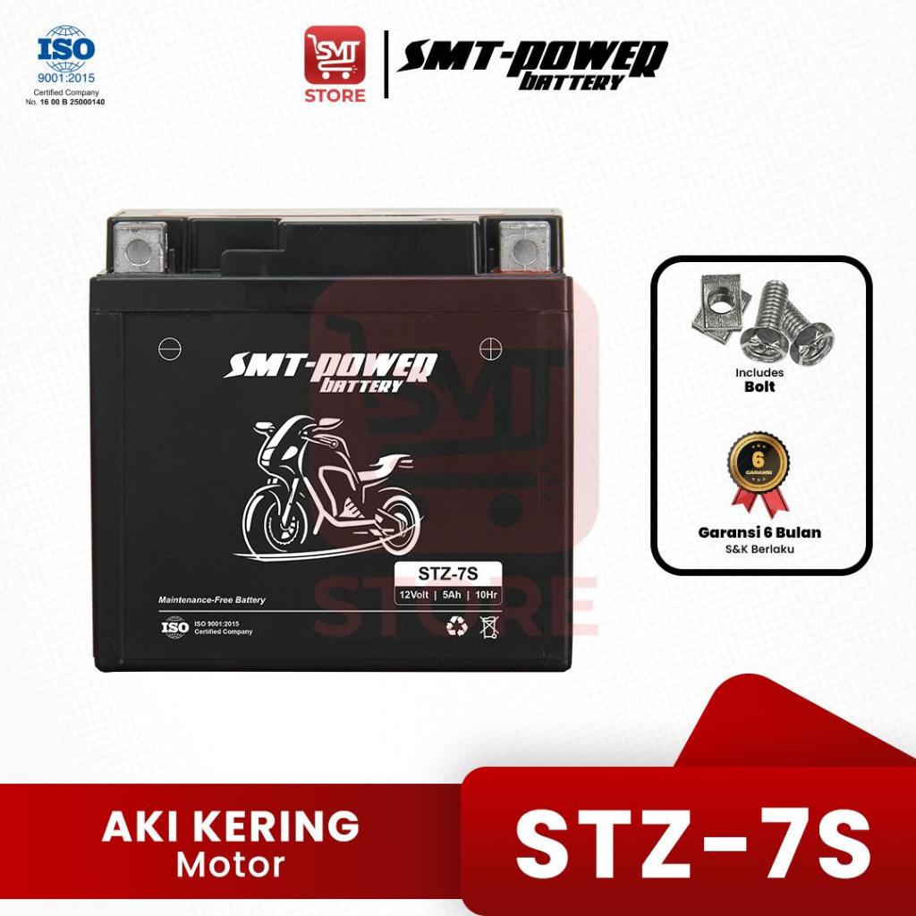 Aki Kering 12 Volt 7 Ah STZ-7V Sepeda Motor SMT Power STZ 7V