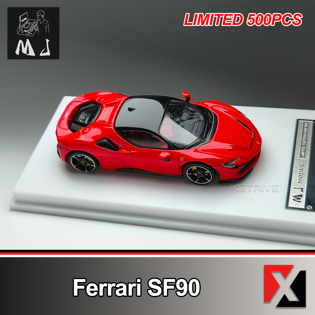 MJ Model 1:64 Ferrari SF90 Red Rolling Wheel