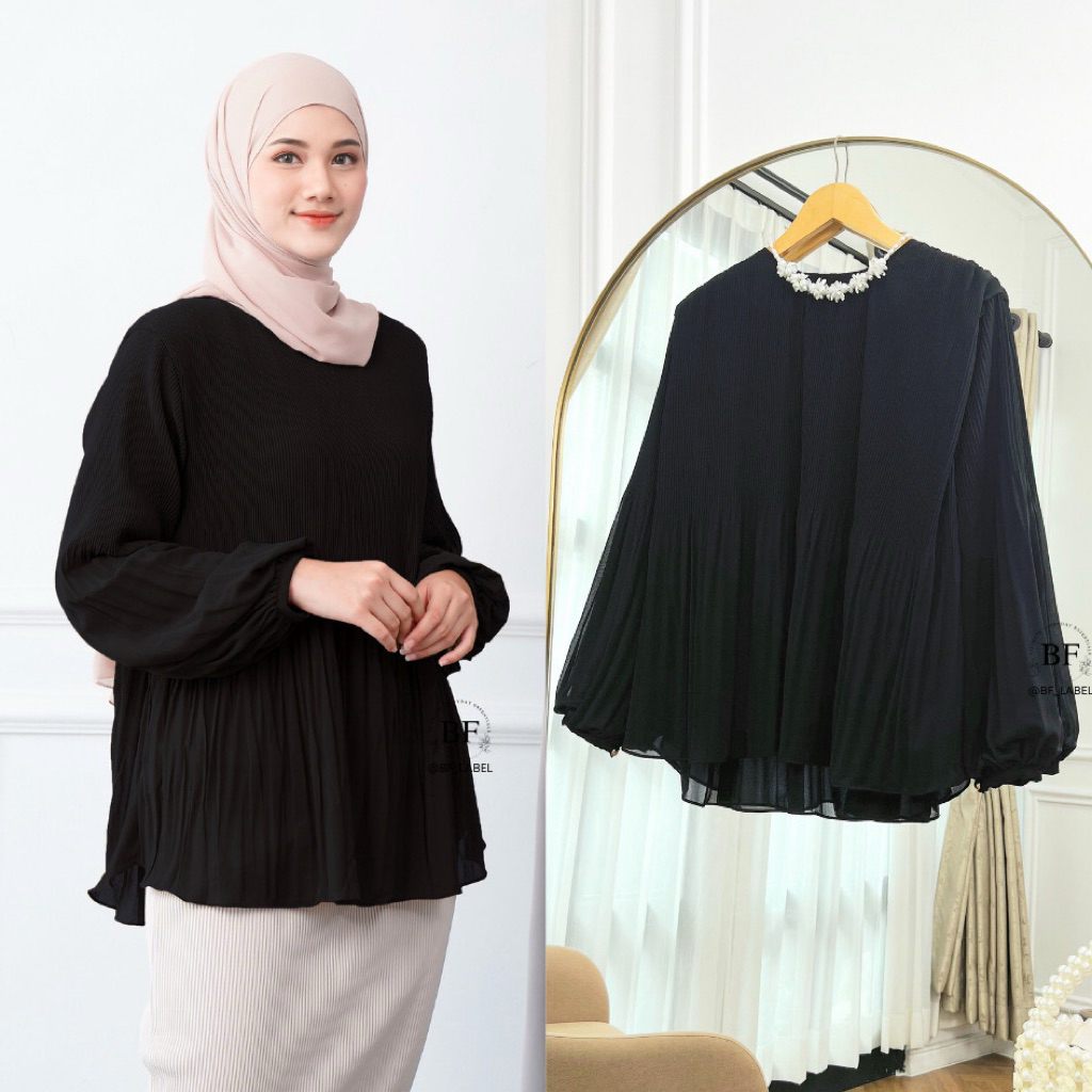 [PRELOVED] BF Label - FIONA BLOUSE HITAM
