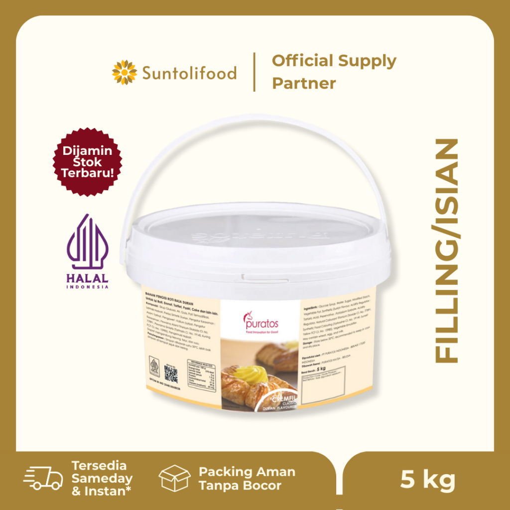 PURATOS CREMFIL CLASSIC DURIAN / Filling Siap Pakai Rasa Durian - 5 kg