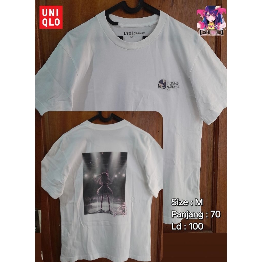 Kaos Tshirt Uniqlo UT x Oshi No Ko anime Series [NET]    preloved/second/vintage
