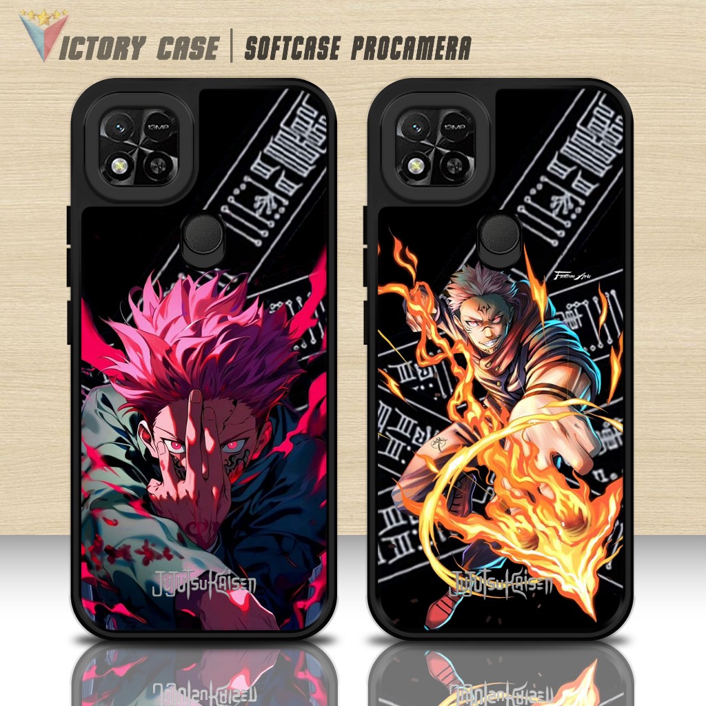 Softcase Glass kaca untuk REDMI 10A JUJUTSU KAISEN NW Casing Handphone Case Procamera