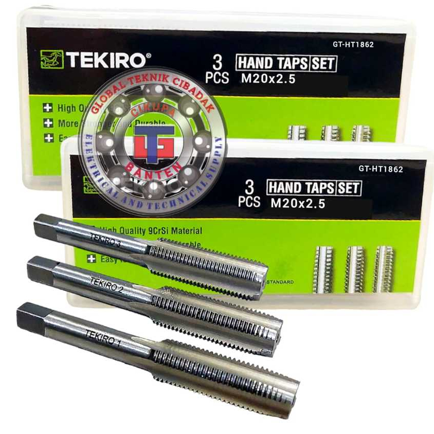 Hand Tap Set M20 X 2.5 mm 3 Pcs Tekiro - 1 Set Hand Tap M20x2.5 mm Tekiro