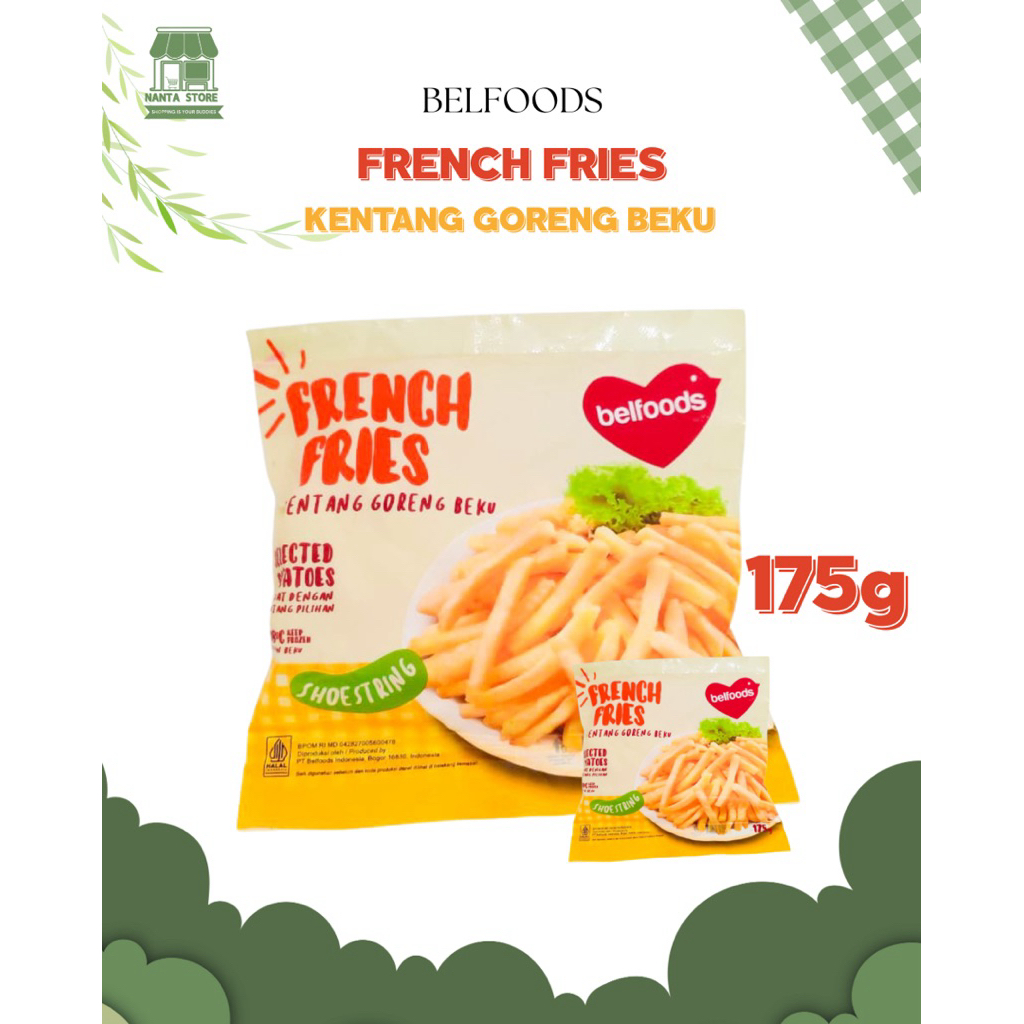 Belfoods French Fries 175gr/ Stik Kentang Frozen Travel Size