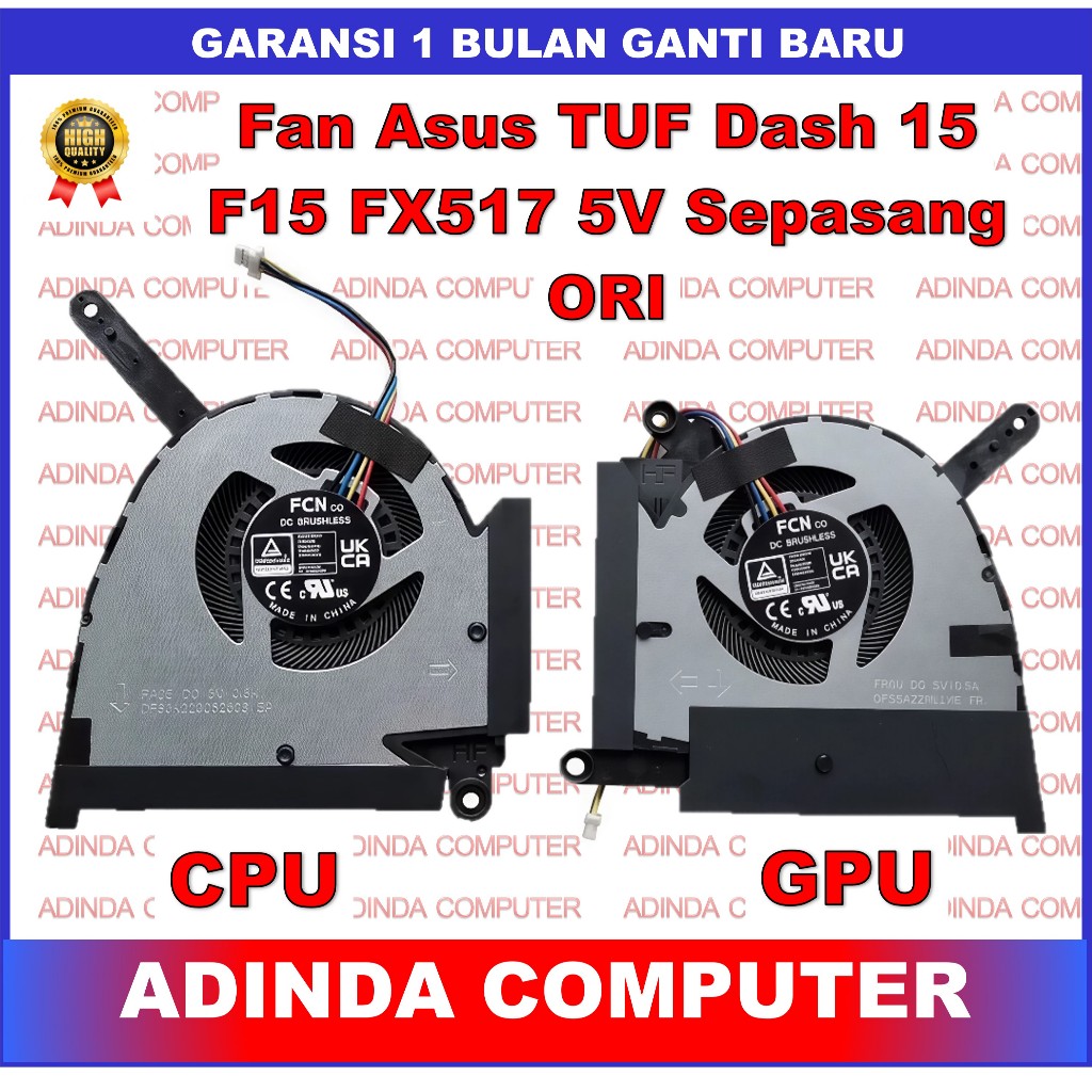 Kipas Fan Asus TUF Dash 15 F15 FX517 FX517Z FX517ZC FX517ZE FX517ZM FX517ZR RTX3050 RTX3060 RTX3070 