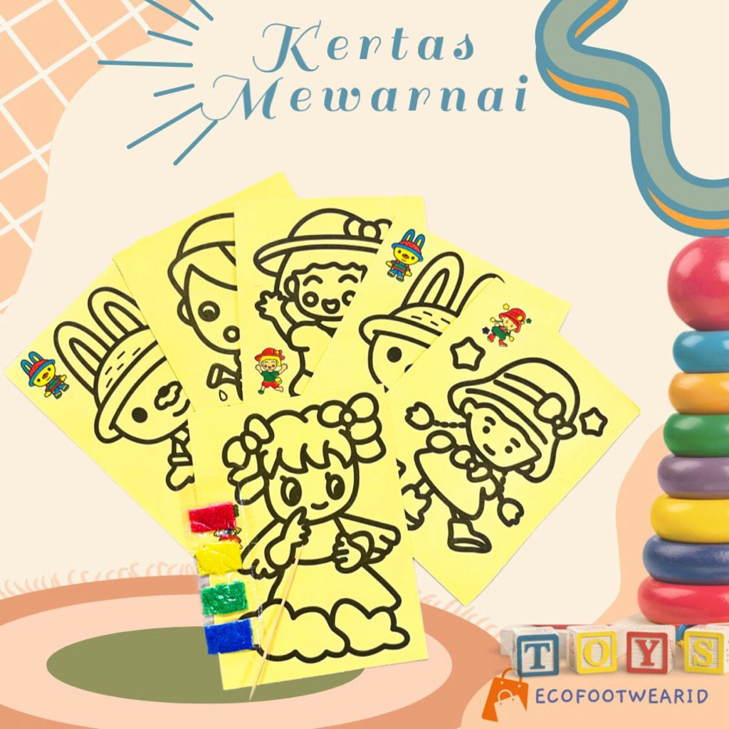Kertas mewarnai per pcs melukis pasir ukuran kecil mainan mewarnai pasir pasiran edukasi anak kertas