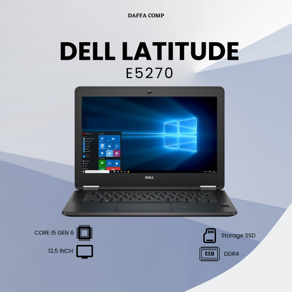 LAPTOP DELL LATITUDE E5270 INTEL CORE I5 GEN 6 RAM 8GB SSD 256GB MURAH DAN BERGARANSI