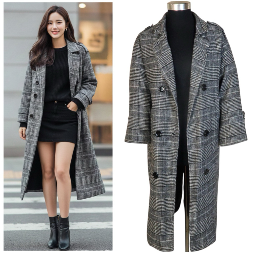 Women houndstooth coat          .