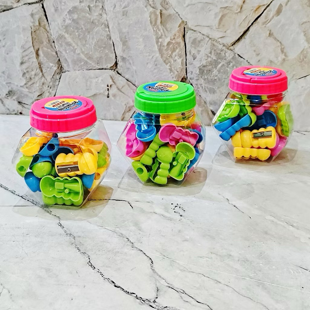 1 TOPLES ISI 24 Rautan / Serutan Pensil Toples