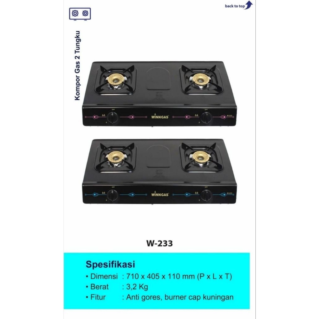 KOMPOR WINGGAS 2TUNGKU W233