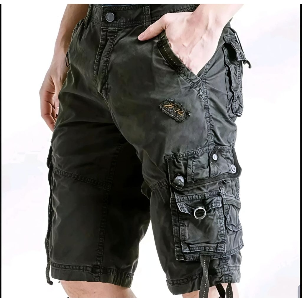 Celana cargo pendek pria/CELANA PENDEK CARGO PRIA BAHAN JEANS MODEL KEMPOL GUNUNG SIZE 27-44 BIG SIZ