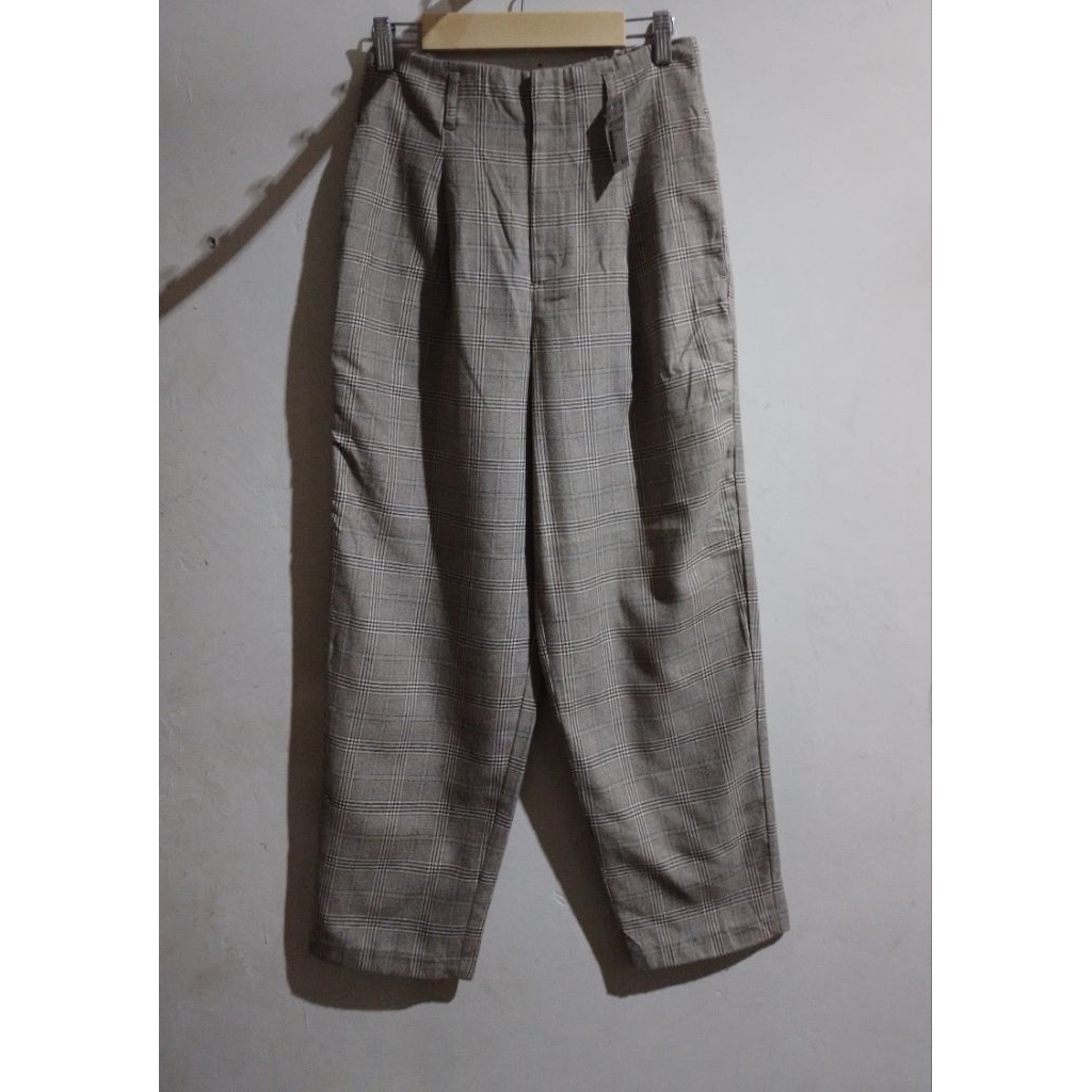 GU Celana Kulot Motif Tartar/Kotak kotak  Warna Coksu