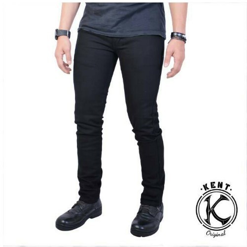 Celana Jeans Panjang Pria Slimfit Hitam Pekat Bahan Naomi Premium