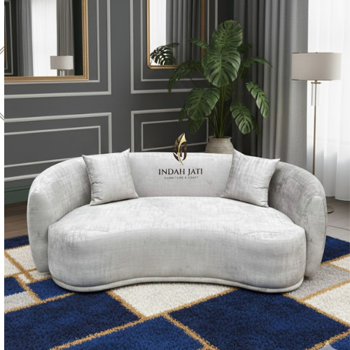 Sofa Minimalis Model Curve 3 Seater Sofa Modern Elegan Sofa Scandinavian Curve 3 Seater