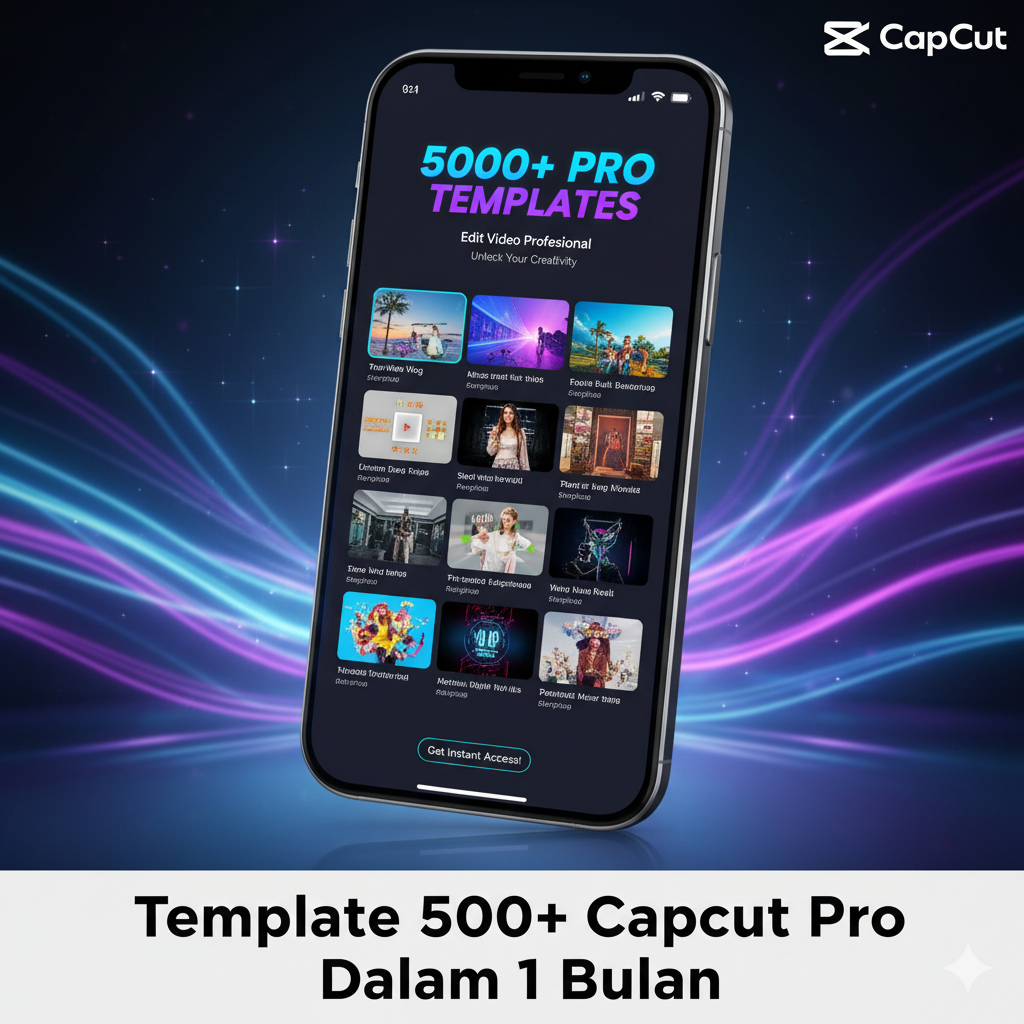 [1 Bulan] 5000+ Template Capcut Pro | Kelas Capcut Pro Premium Editing Video Pemula Dalam 1 Bulan