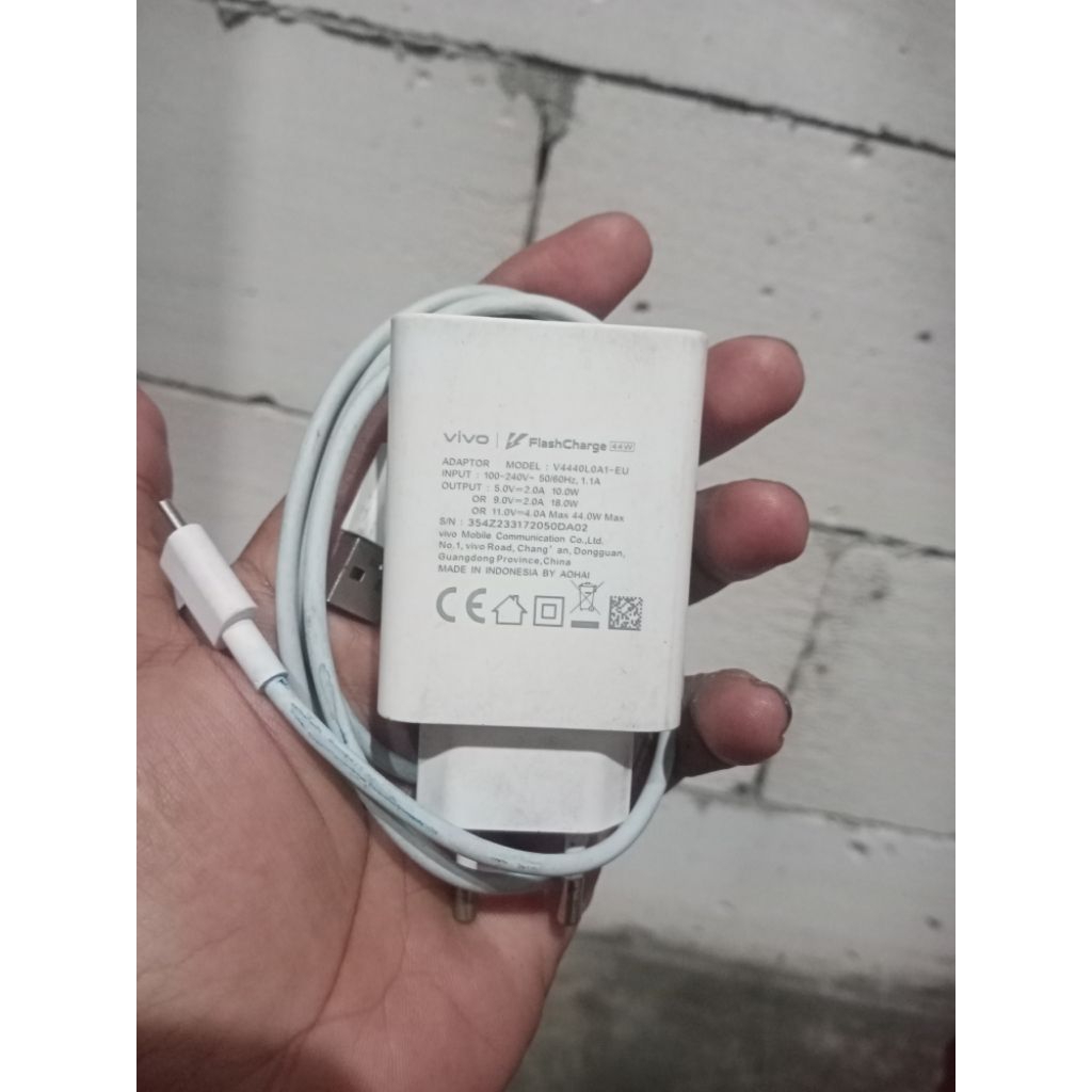 CHARGER ORIGINAL BAWAAN HP VIVO 44W MAX