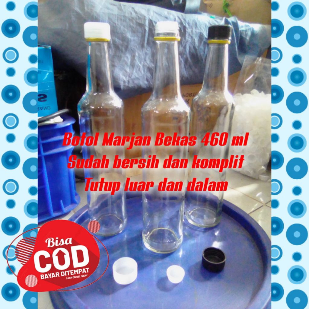 Botol Kaca Bekas Sirup Marjan 460 ml Kondisi Bersih