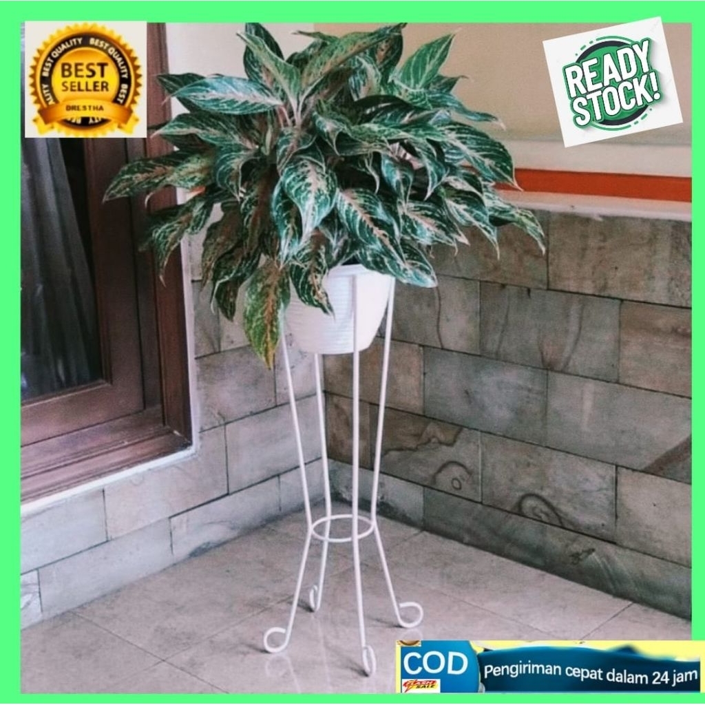 Rak pot bunga/standing pot bunga praktis/standing pot bunga tinggi50cm bahan besi antikarat