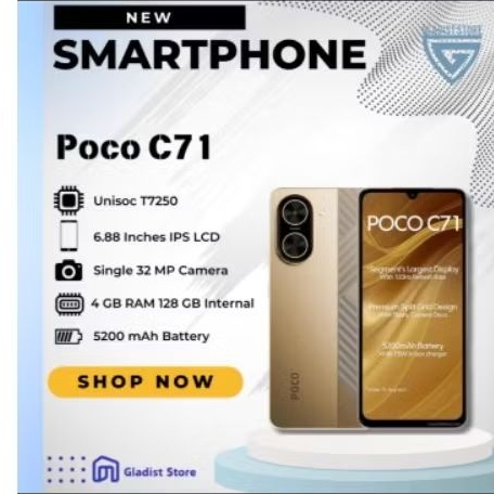 Xiaomi POCO C71 4/128 – Desain Tipis, Kamera AI, Baterai Besar
